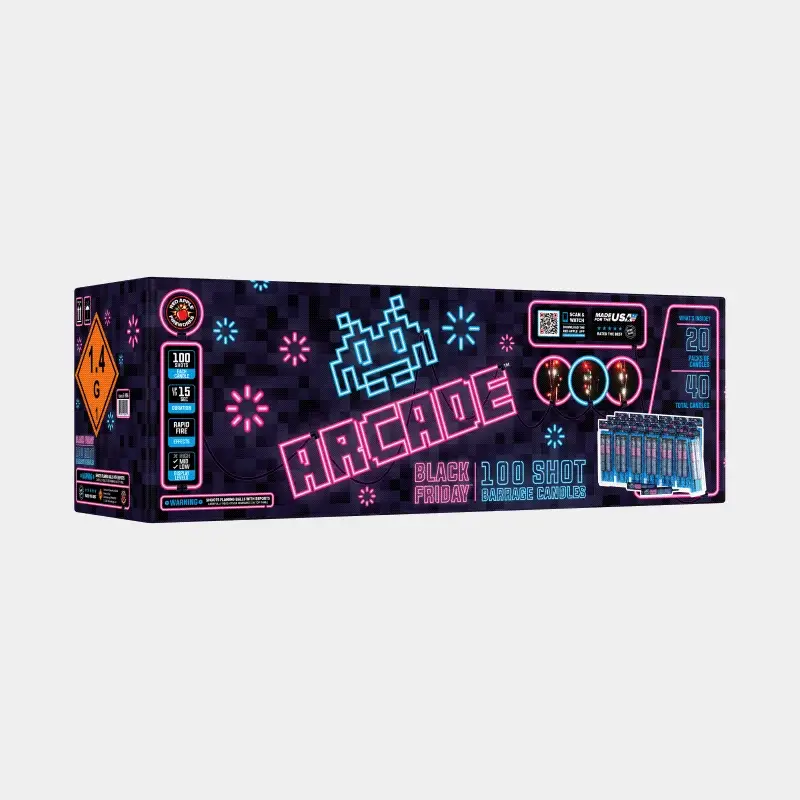 Black Friday Arcade® 100 Shot Barrage Candles - Image 3