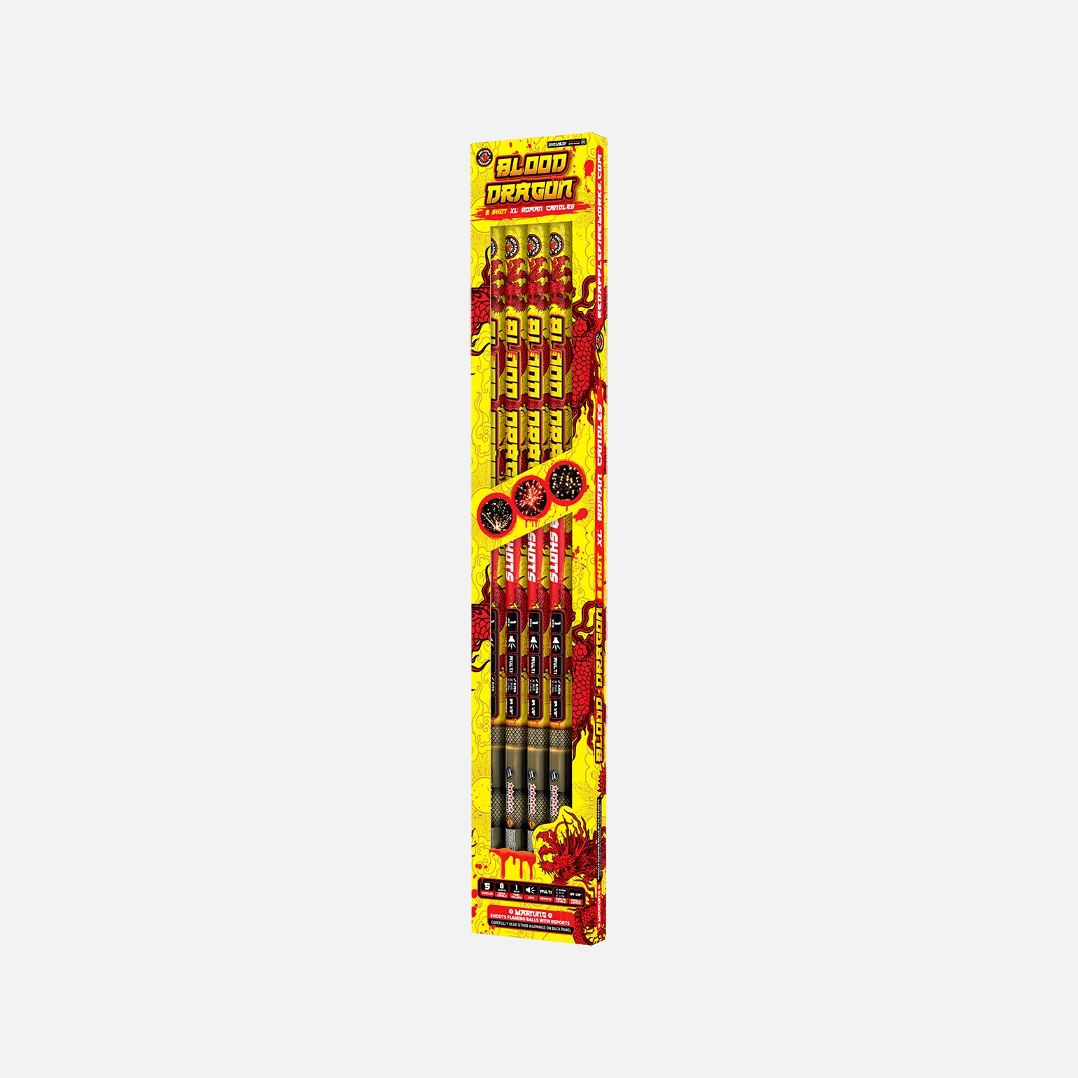 Blood Dragon™ 8 Shot XL® Roman Candles - Image 5