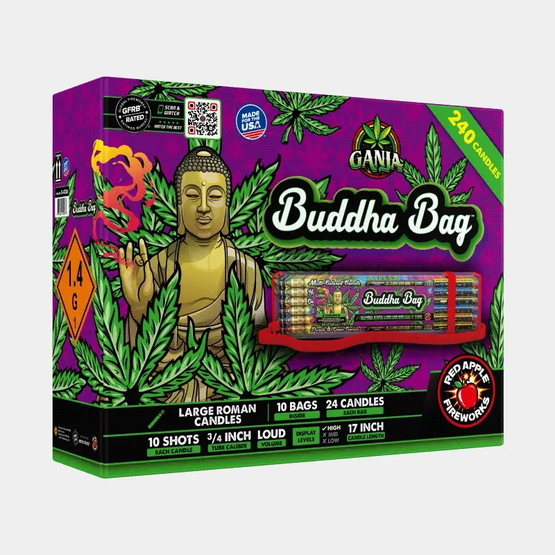 Buddha® Bag 10 Shots Standard Roman Candles - Image 3