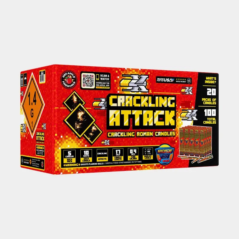 Crackling Attack™ 10 Shots Roman Candles - Image 3