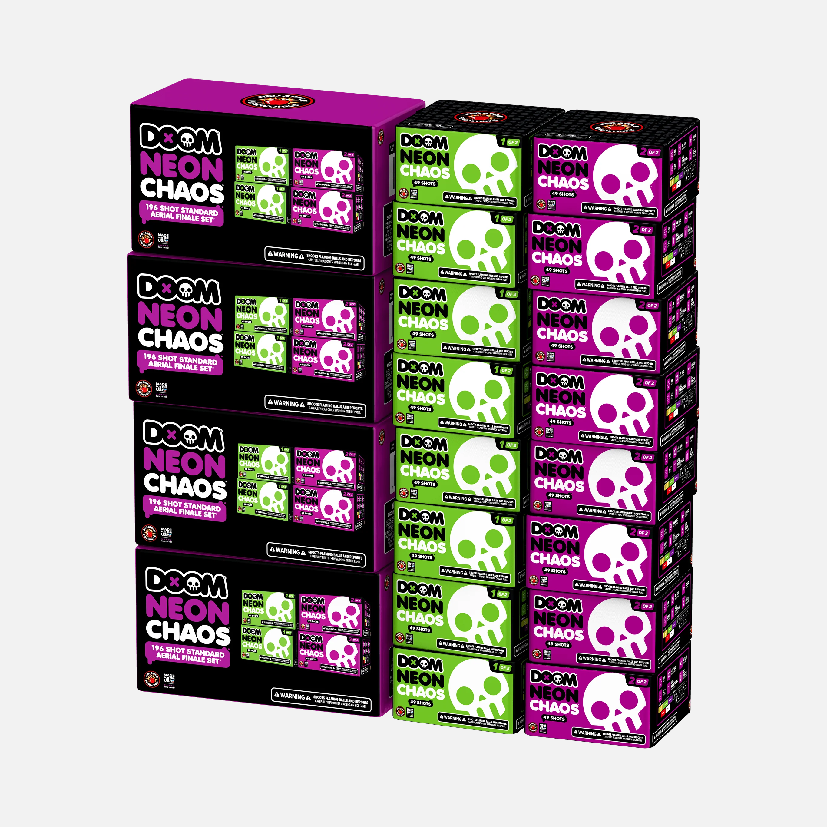 DOOM® Neon Chaos⢠196 Shots Standard Aerial Finale Sets® - Image 4