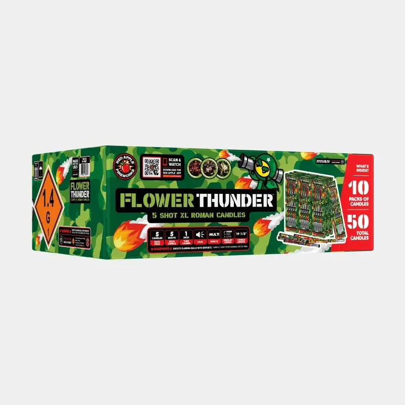 Flower Thunder™ 5 Shot XL® Roman Candles - Image 3