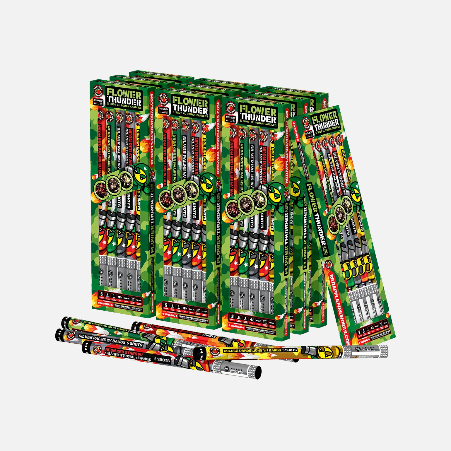 Flower Thunder™ 5 Shot XL® Roman Candles - Image 4