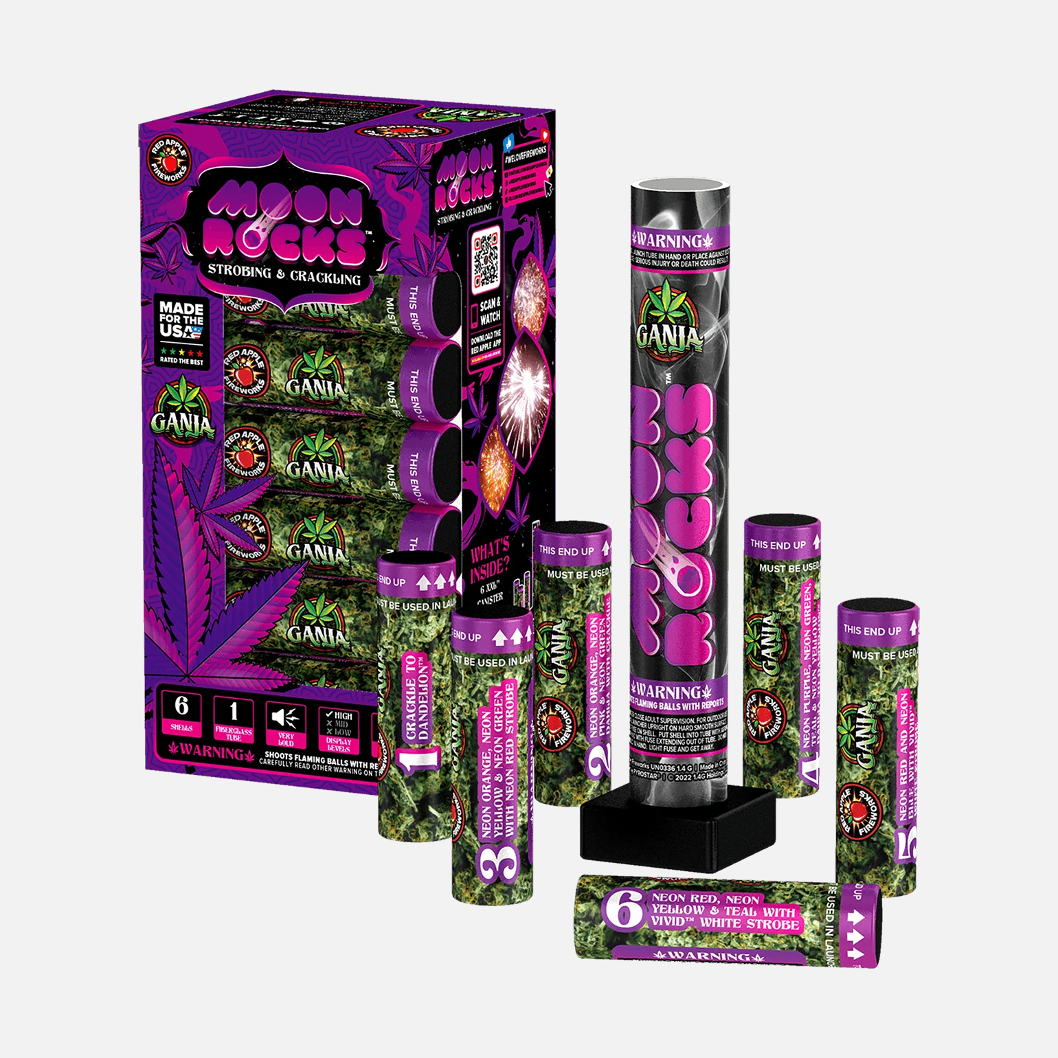 Ganja® Moon Rocks™ 6 Shot 6-Inch XXL™ Canister Shells - Image 7