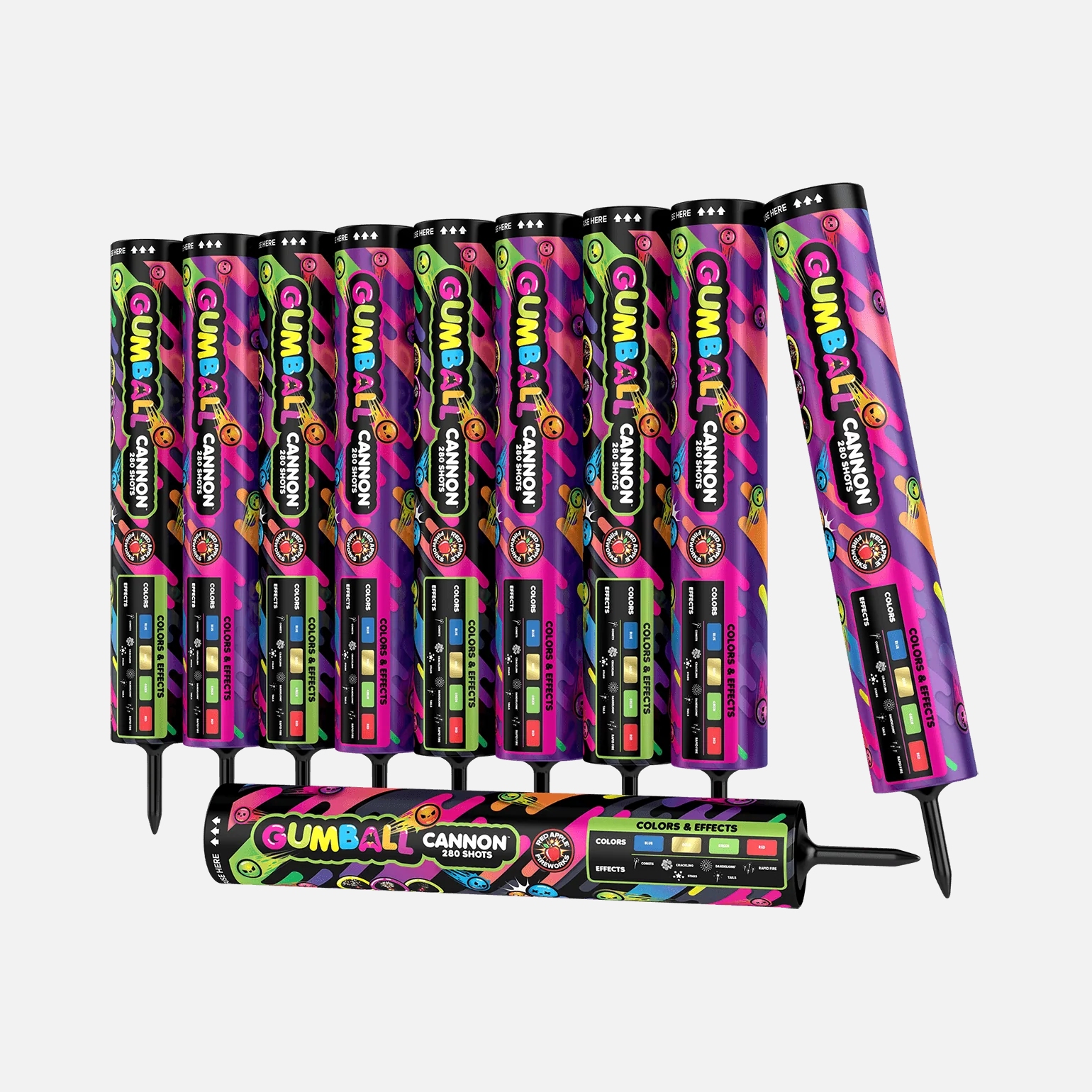Gumball® Cannon™ 280 Shots Roman Candle Barrages - Image 4
