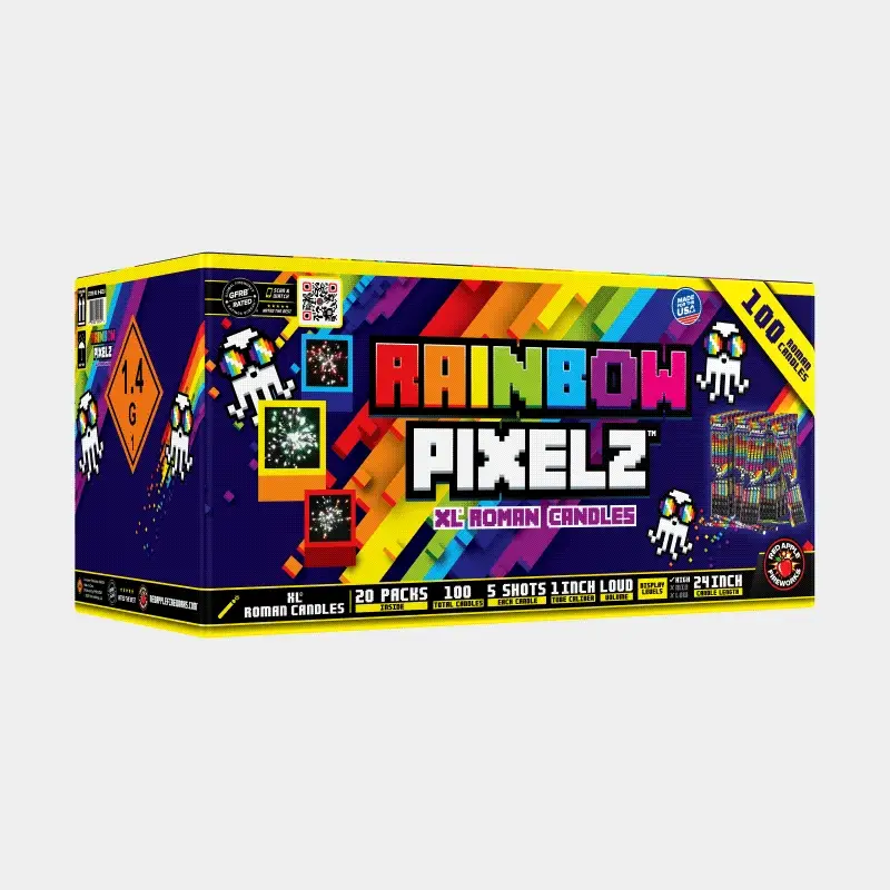 Rainbow Pixelz™ 5-Shots XL® Roman Candles - Image 2