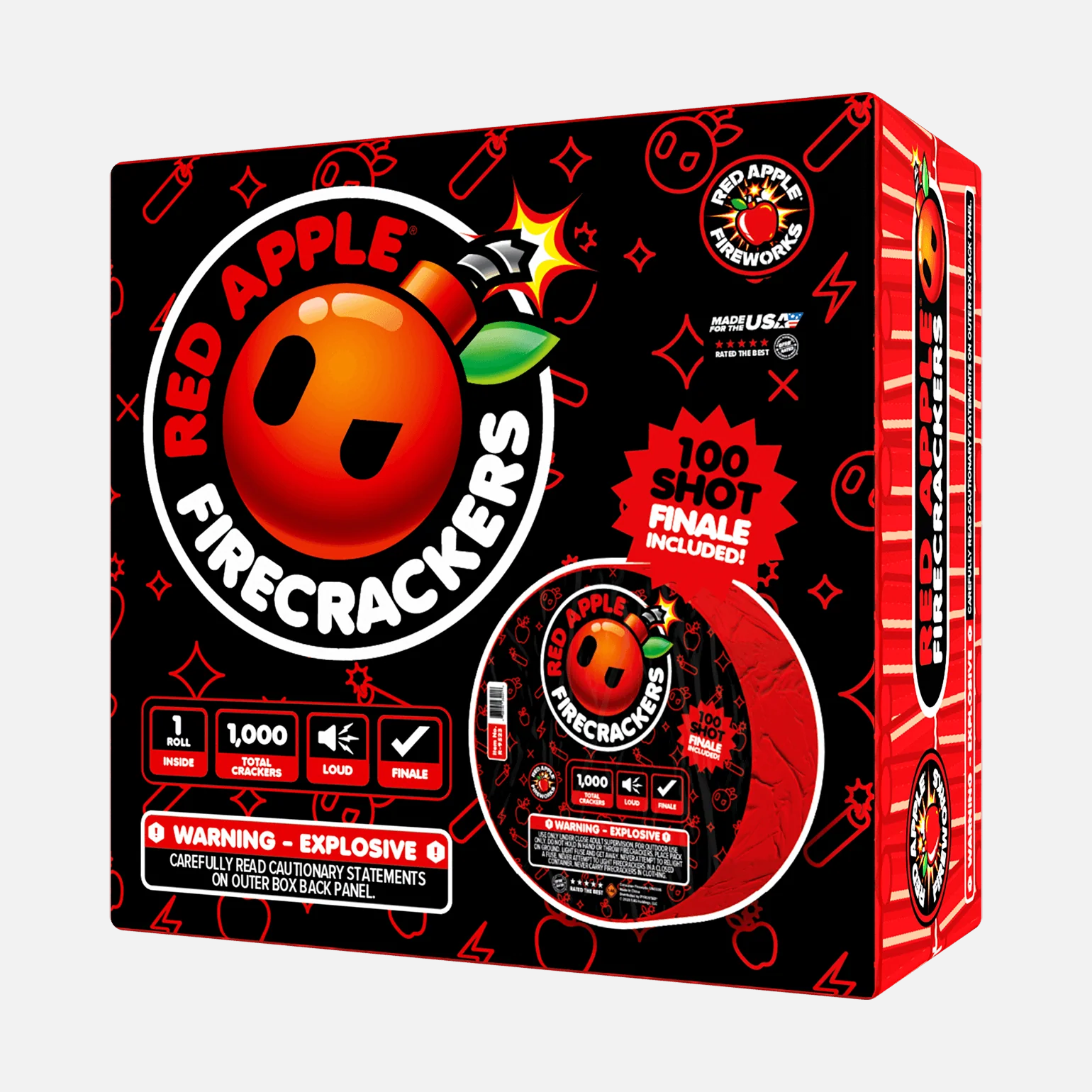Red Apple® Bombs 1,000 Roll Flash Crackers with 100 Shot Finale - Image 5