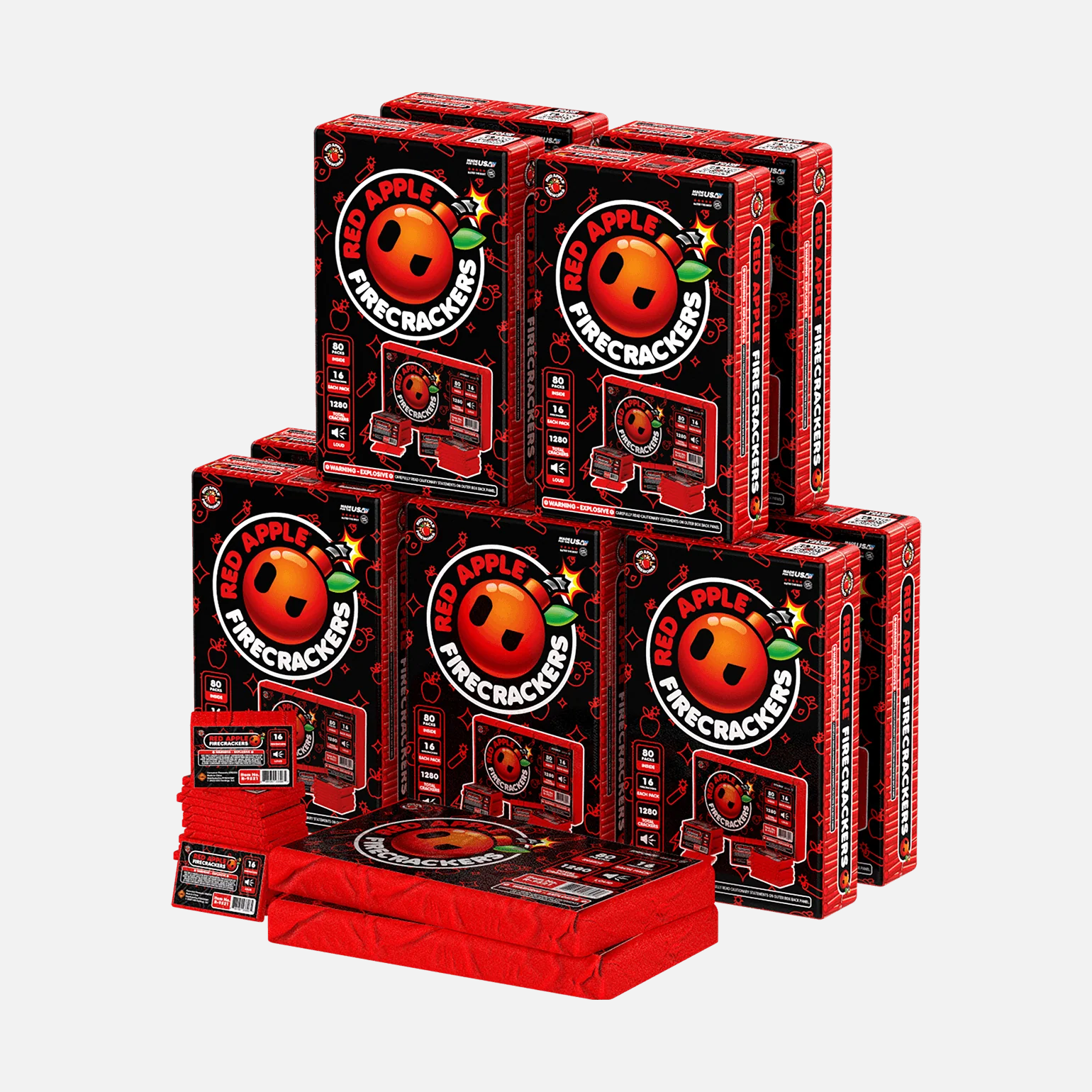 Red Apple® Bombs 16 Shot Full Brick Flash Crackers - Image 4