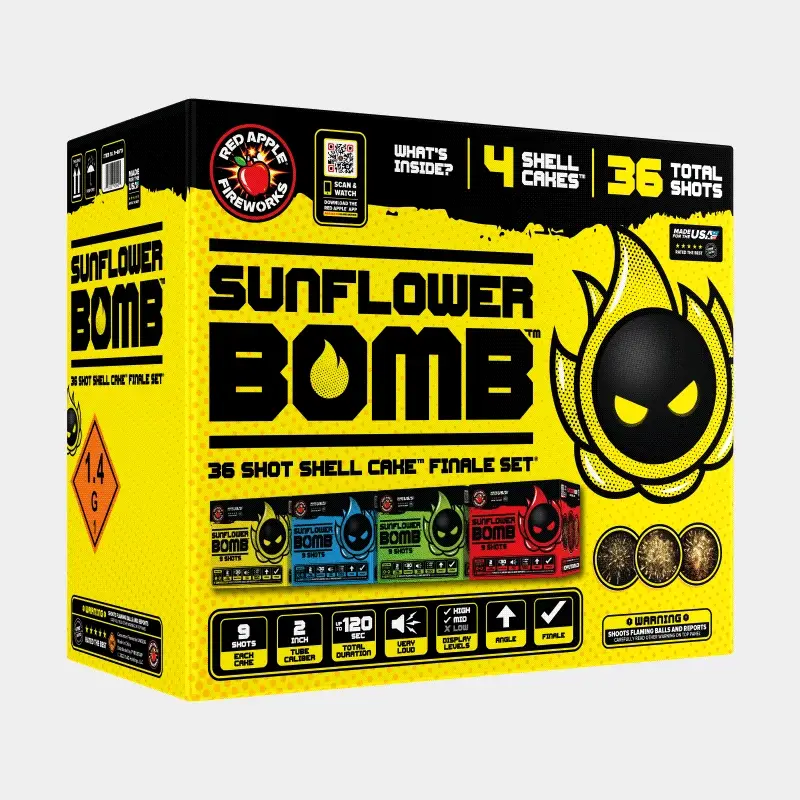 Sunflower Bomb™ 36-Shots Shell Cake Finale Set® - Image 3