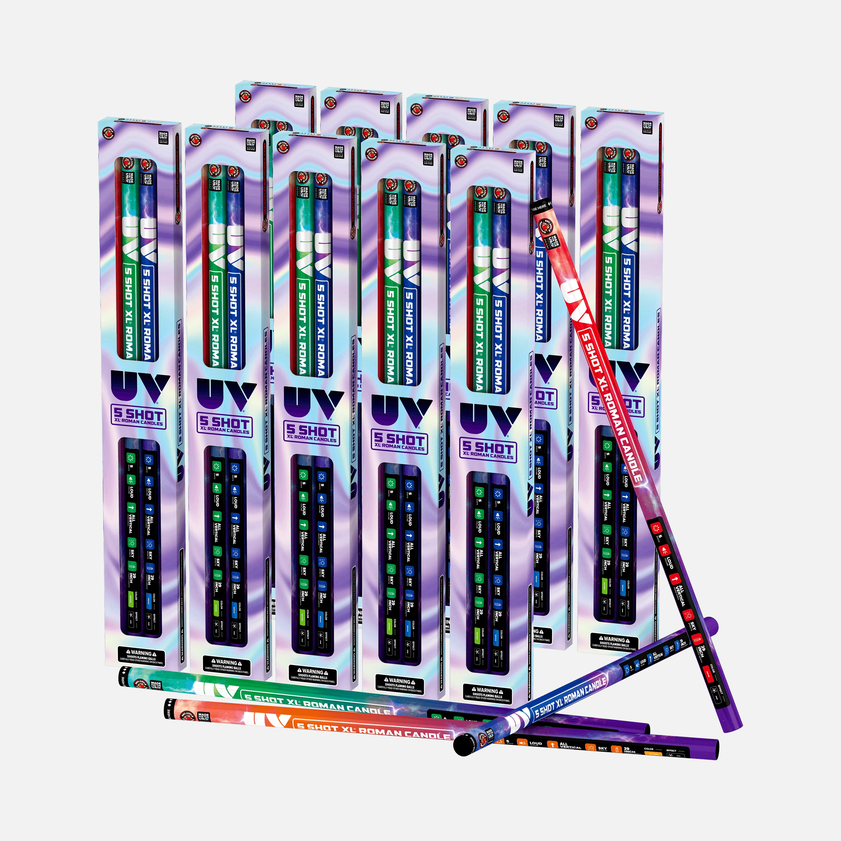 UV® 5 Shot XL® Roman Candles - Image 4