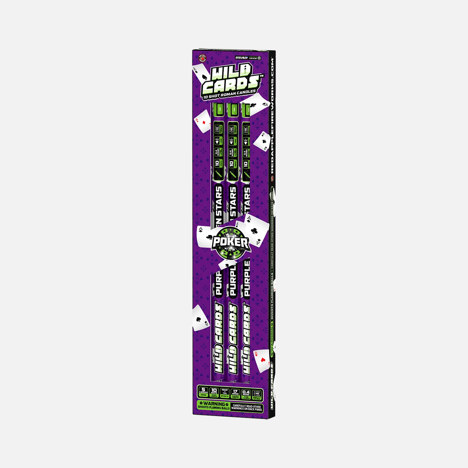 Wild Cards™ 10 Shots Roman Candles - Image 5