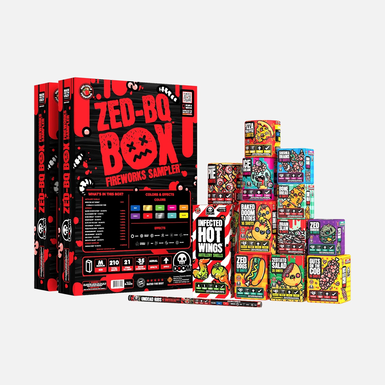 Zed-BQ⢠BOX 210 Shot Fireworks Sampler® - Image 4